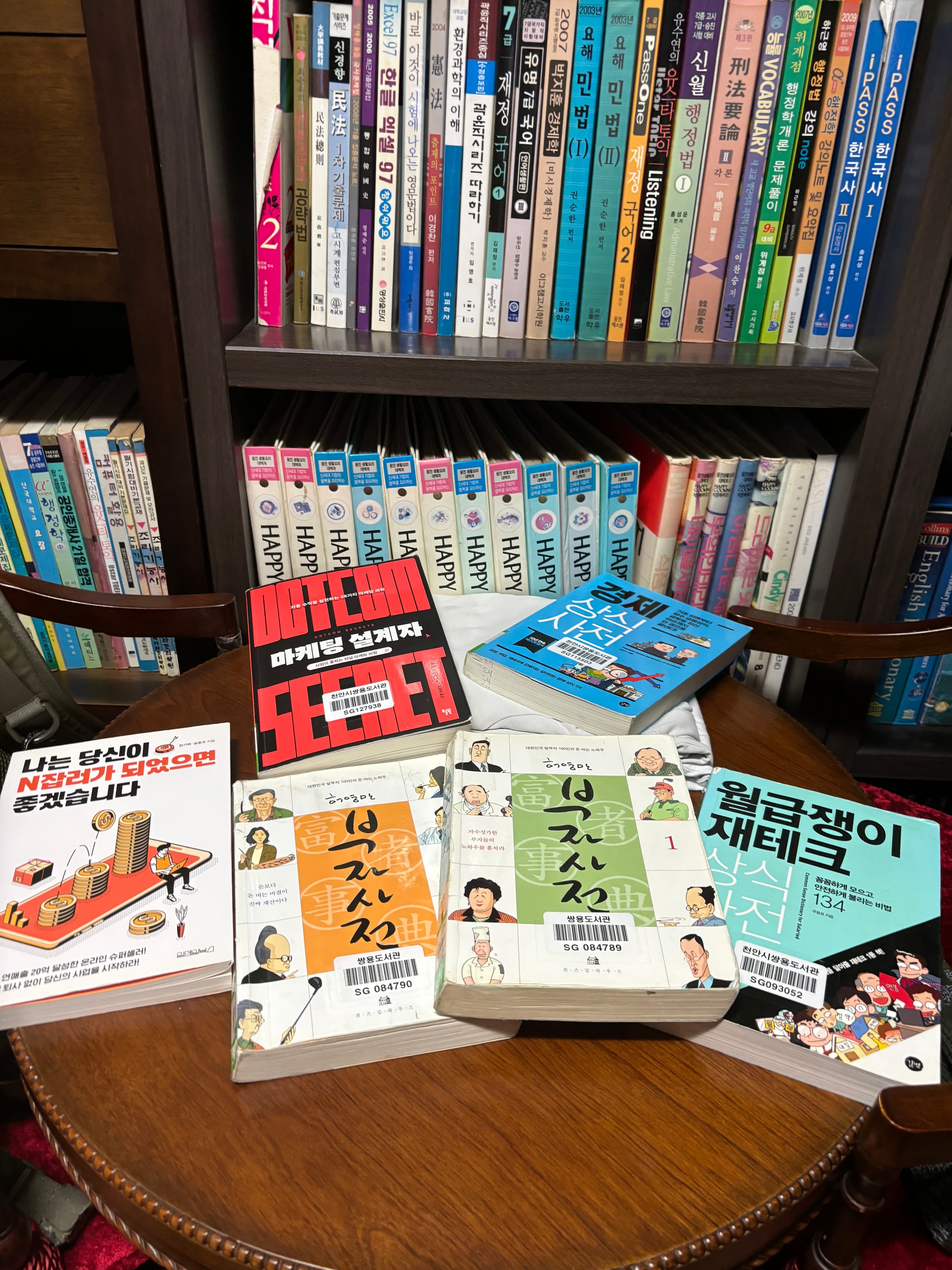 A bookshelf of books I am reading